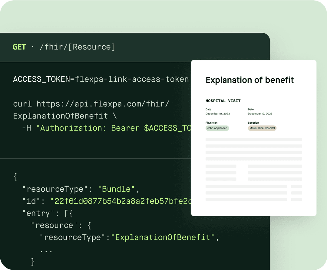 API response with FHIR format